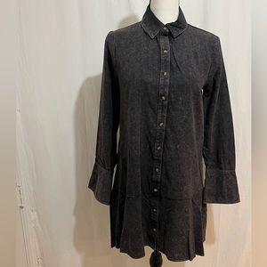 Wild Fable Long sleeve shirtdress multiple sizes Color stoned washed black